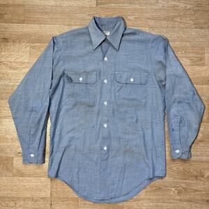 Vintage 70s Big Mac Chambray Work Shirt Men's Medium JC Penney
